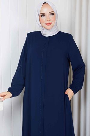 Leopar Şerit Detaylı Fermuarlı Ferace 1096 – Laci