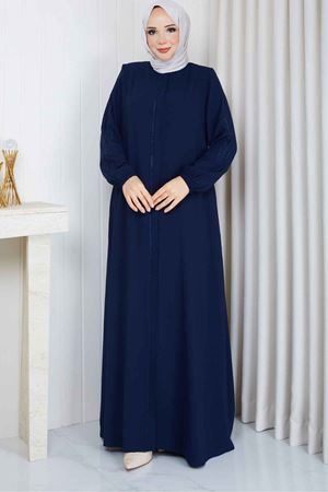 Leopar Şerit Detaylı Fermuarlı Ferace 1096 – Laci