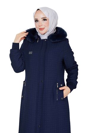 Kürklü Kapüşonlu Kapitone Mont -Laci 1007