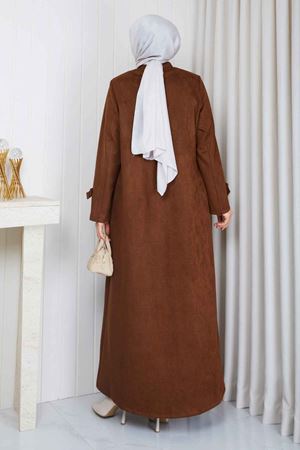 Fermuar Cepli  Süet Kadın Mont 5019 - Taba