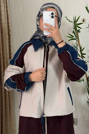 Kot Detaylı Vesnora İkili Takım – Krem Mürdüm