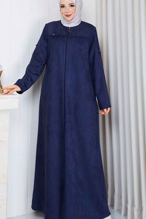 Leopar Şerit Detaylı Süet  Kaban 816 -Laci 