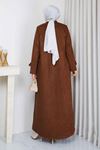 Fermuar Cepli  Süet Kadın Mont 5019 - Taba