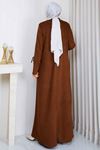 Leopar Şerit Detaylı Süet  Kaban 816 -Taba